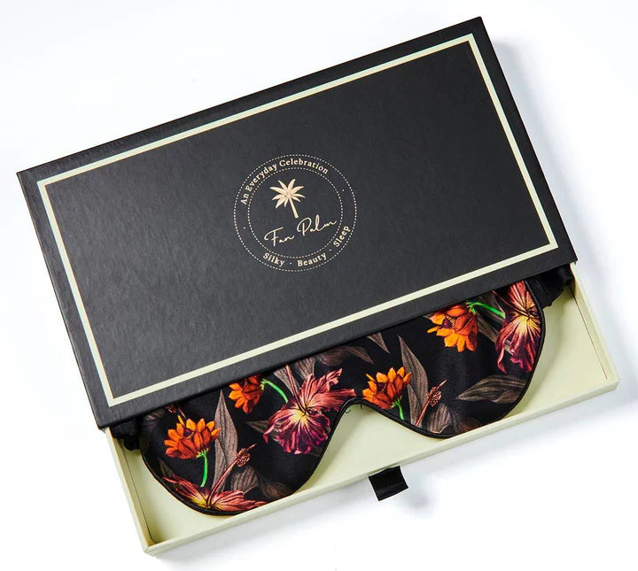 Sleeping Mask - Black Hibiscus